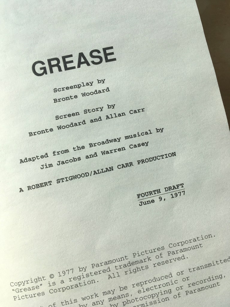 Guion de la película Grease